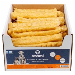 Ozami Knasende Tyggesticks Til Hunden Oksehud & Kollagenpulver MEDIUM 20cm